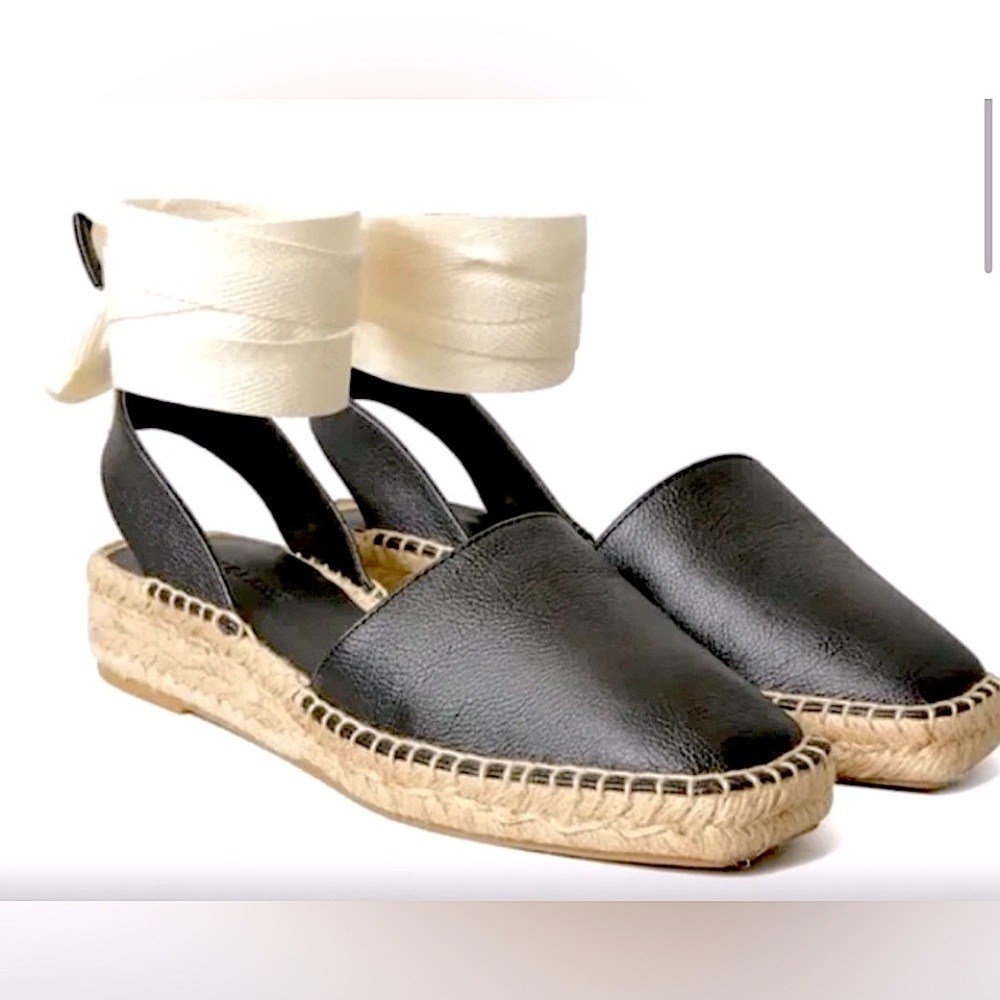 NEW Everlane Black Leather D'Orsay
Espadrille Flat